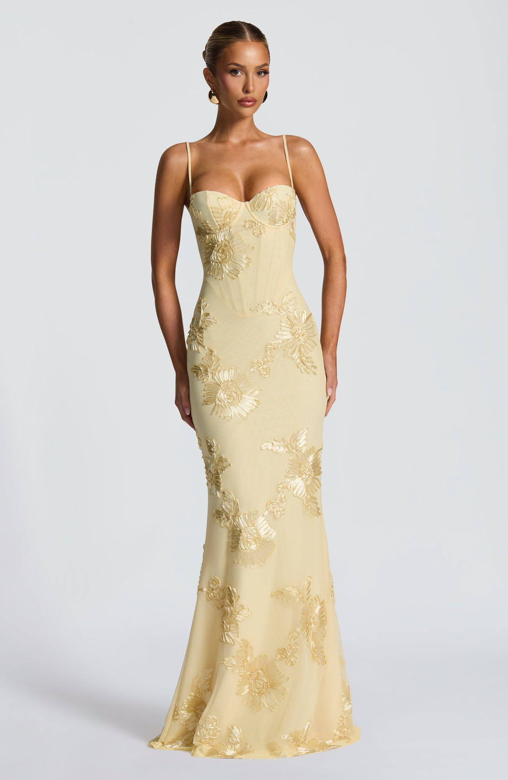 Elegant Evening Gown | Floral Corset Design with Flattering Fit | Formal Dresses for Women