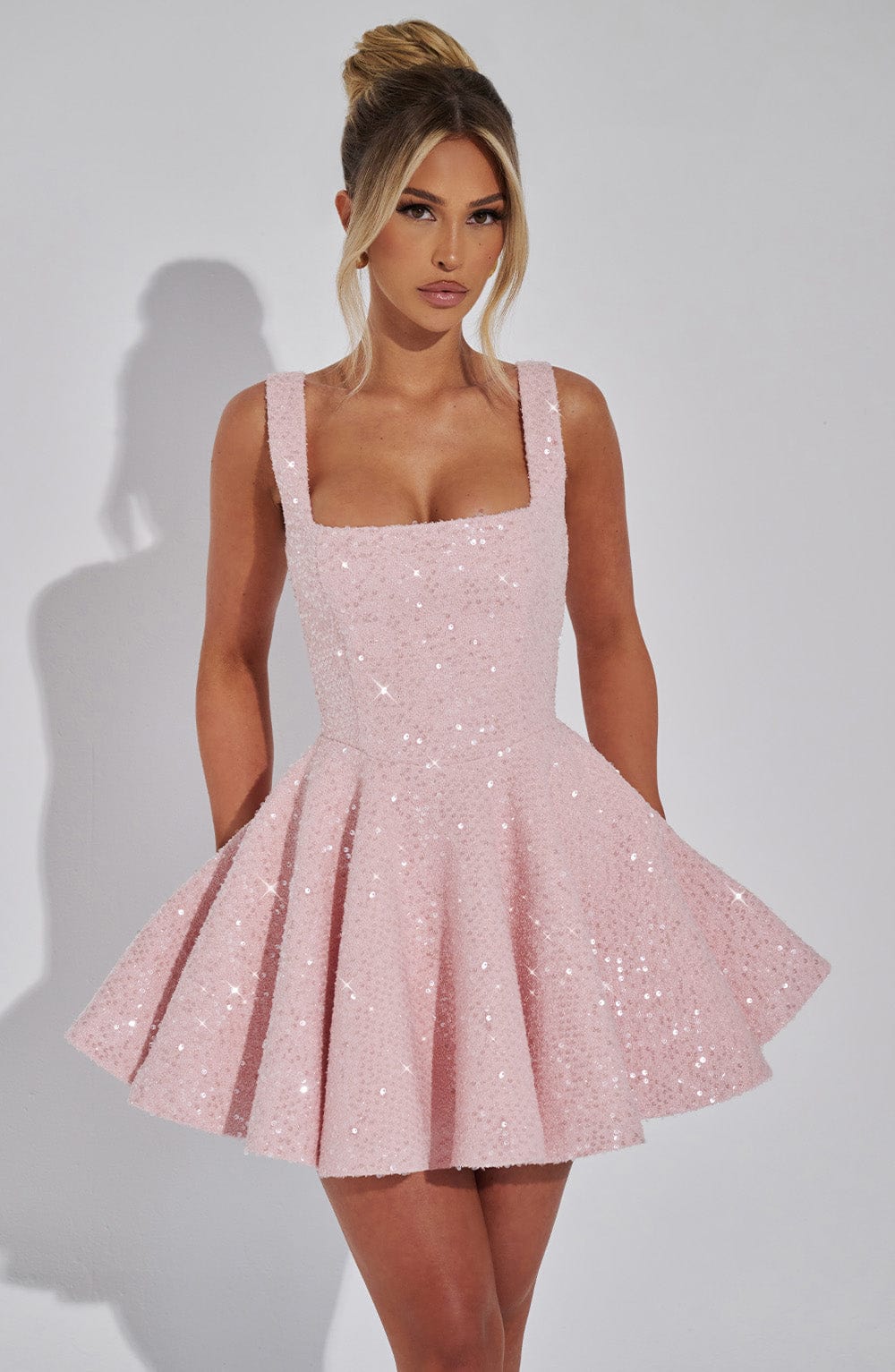 Women's Sequin Mini Dress | Elegant Cocktail Dress with Bow Detail | Dazzling Party Attire